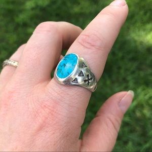 Fred Harvey Era Turquoise sterling silver ring